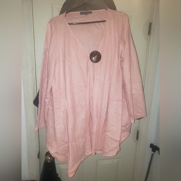 NEW! Beautiful Linen Coral Tunic From Boutique Store! Sz XL. - Picture 7 of 7